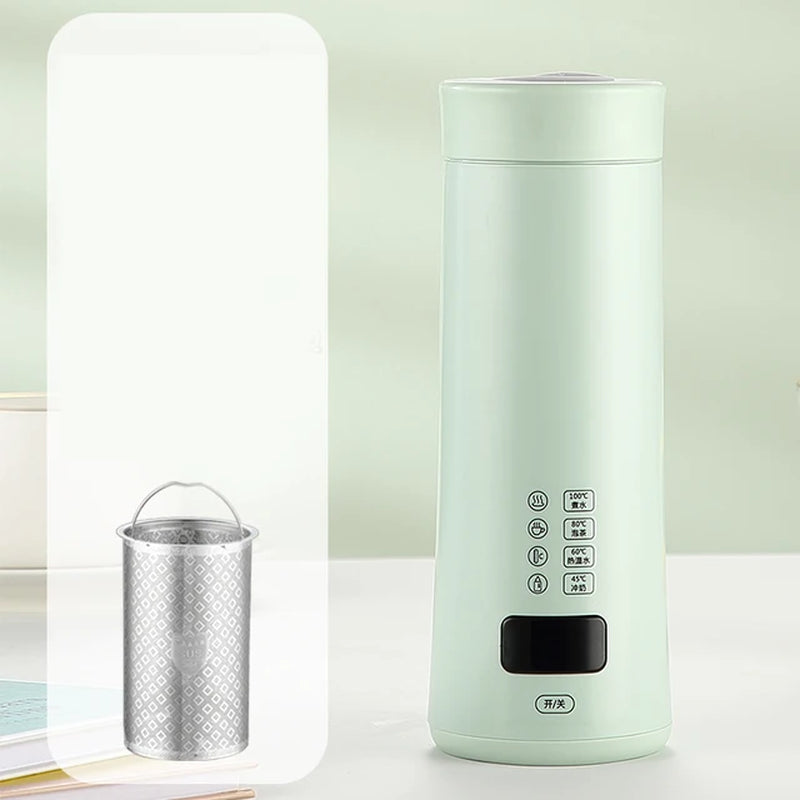 400Ml Portable Electric Kettles Thermo Bottle Stainless Steel Heated Water Bottle Cold and Hot Thermos Cup Vacuum Flask