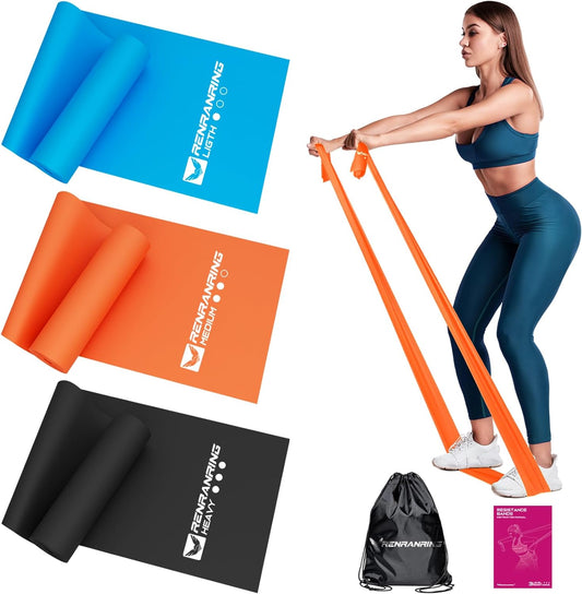 Resistance Bands for Working Out, Exercise Bands for Physical Therapy, Stretch, Recovery, Pilates, Rehab, Strength Training and Yoga Starter Set