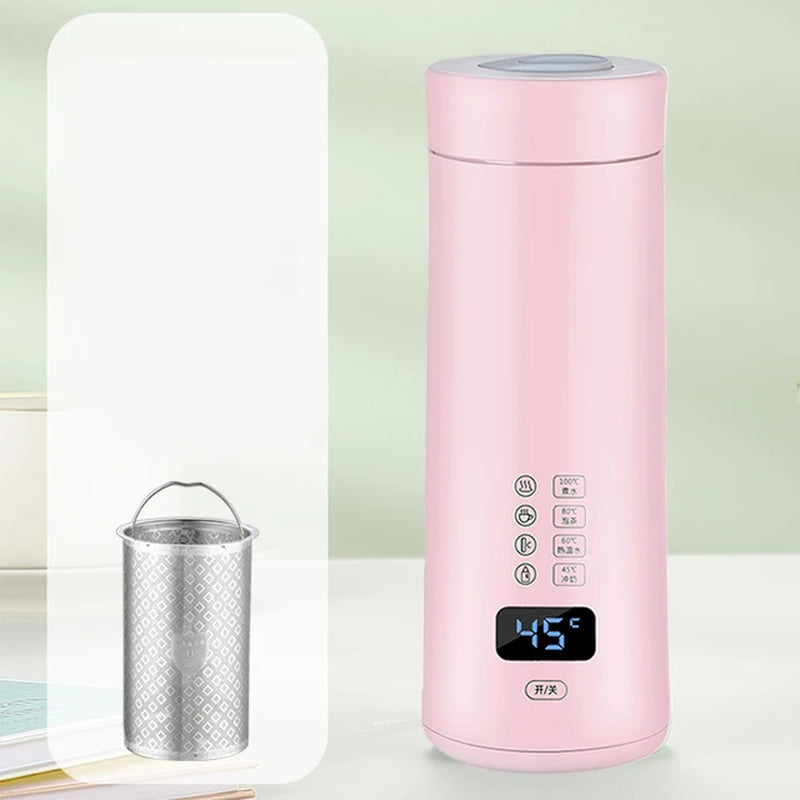 400Ml Portable Electric Kettles Thermo Bottle Stainless Steel Heated Water Bottle Cold and Hot Thermos Cup Vacuum Flask