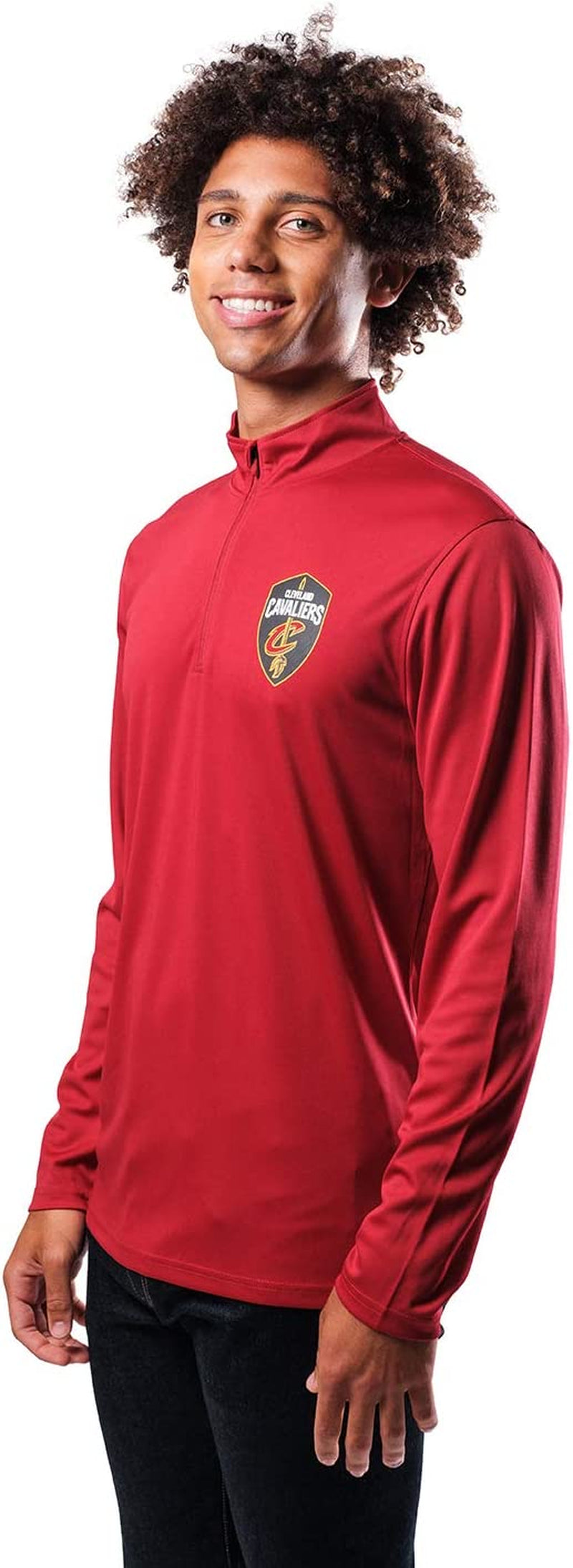 NBA Men'S Quarter Zip Long Sleeve Pullover T-Shirt