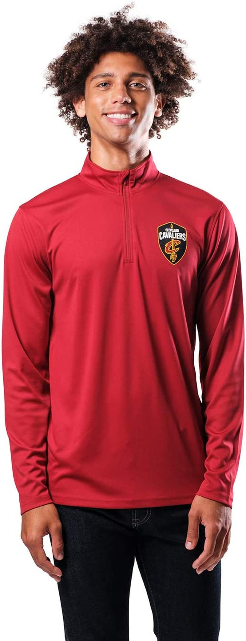 NBA Men'S Quarter Zip Long Sleeve Pullover T-Shirt