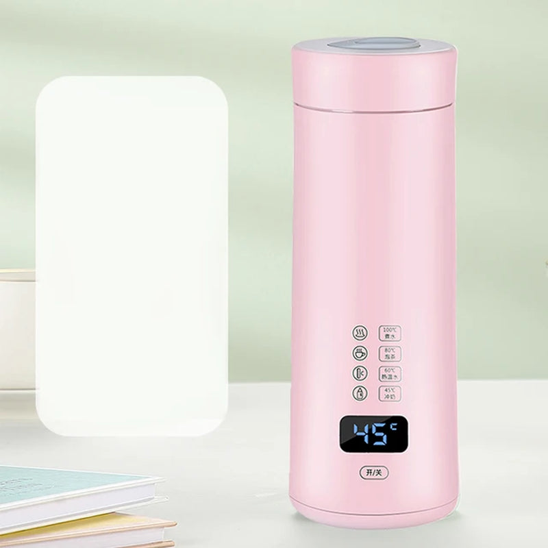 400Ml Portable Electric Kettles Thermo Bottle Stainless Steel Heated Water Bottle Cold and Hot Thermos Cup Vacuum Flask